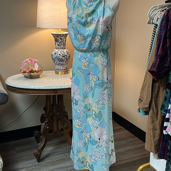 Pastel Floral Maxi Skirt in Light Blue - Picture 3 of 6